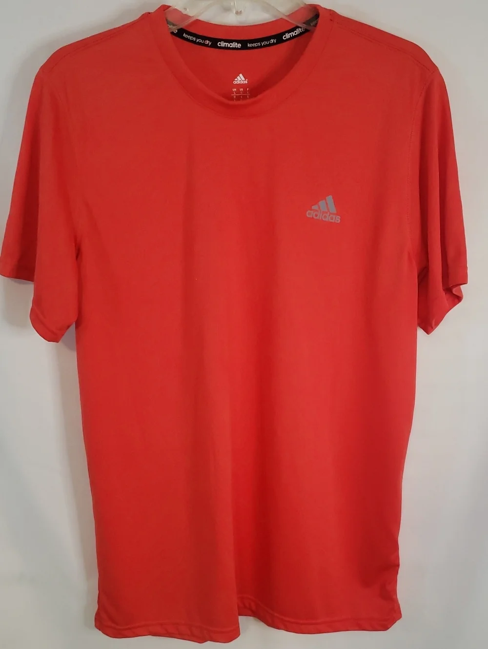 Adidas NWOT Men’s Bright Dark Orange Climalite Performance T-Shirt, Large